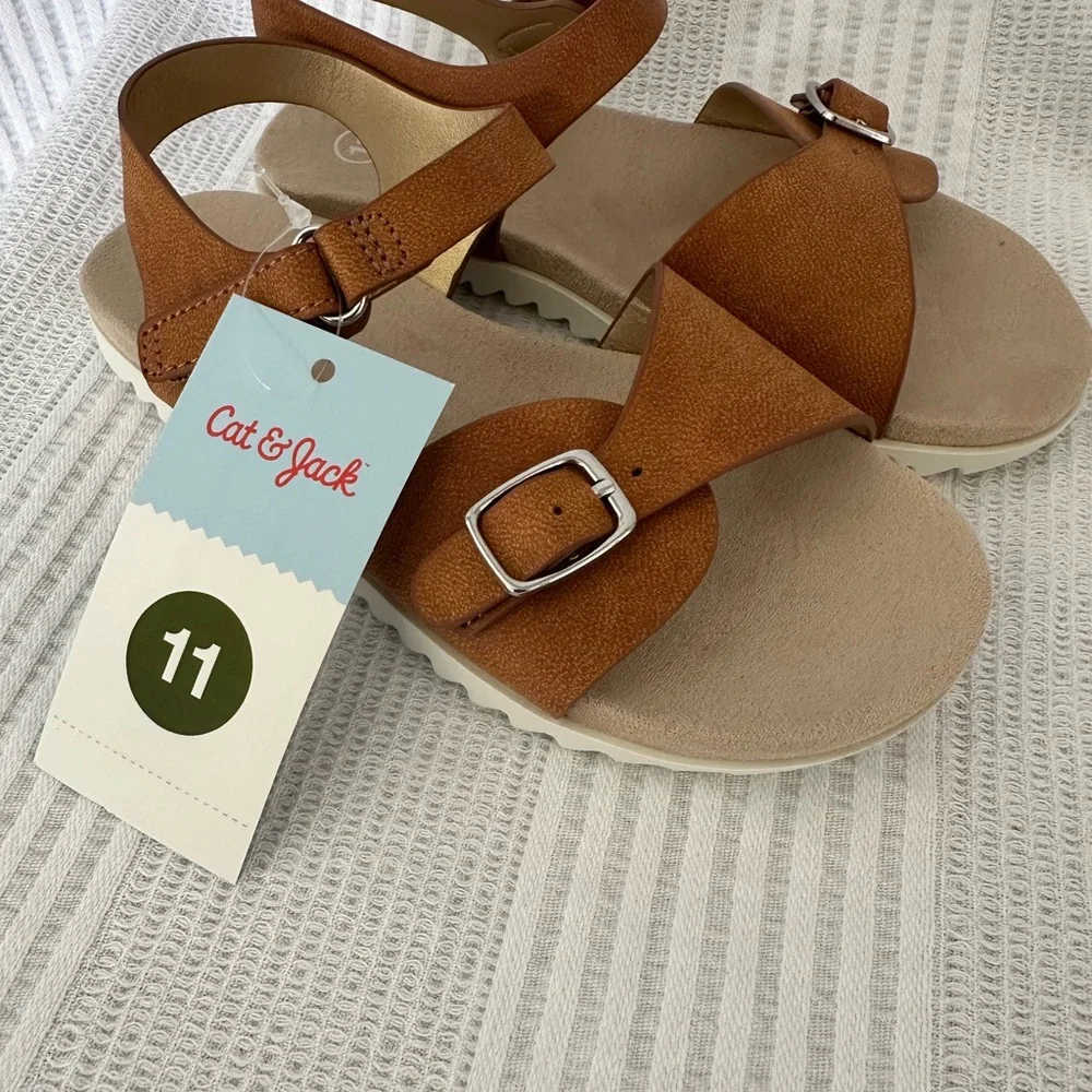 Cat & Jack Cognac Sandals - Picture 1 of 4